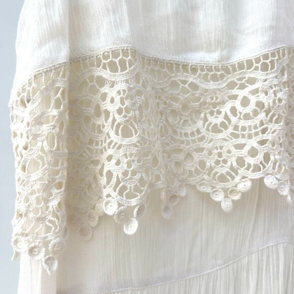 Free People Intimately Star Crochet Midi Dress Cream White Bridal Medium - Picture 6 of 9